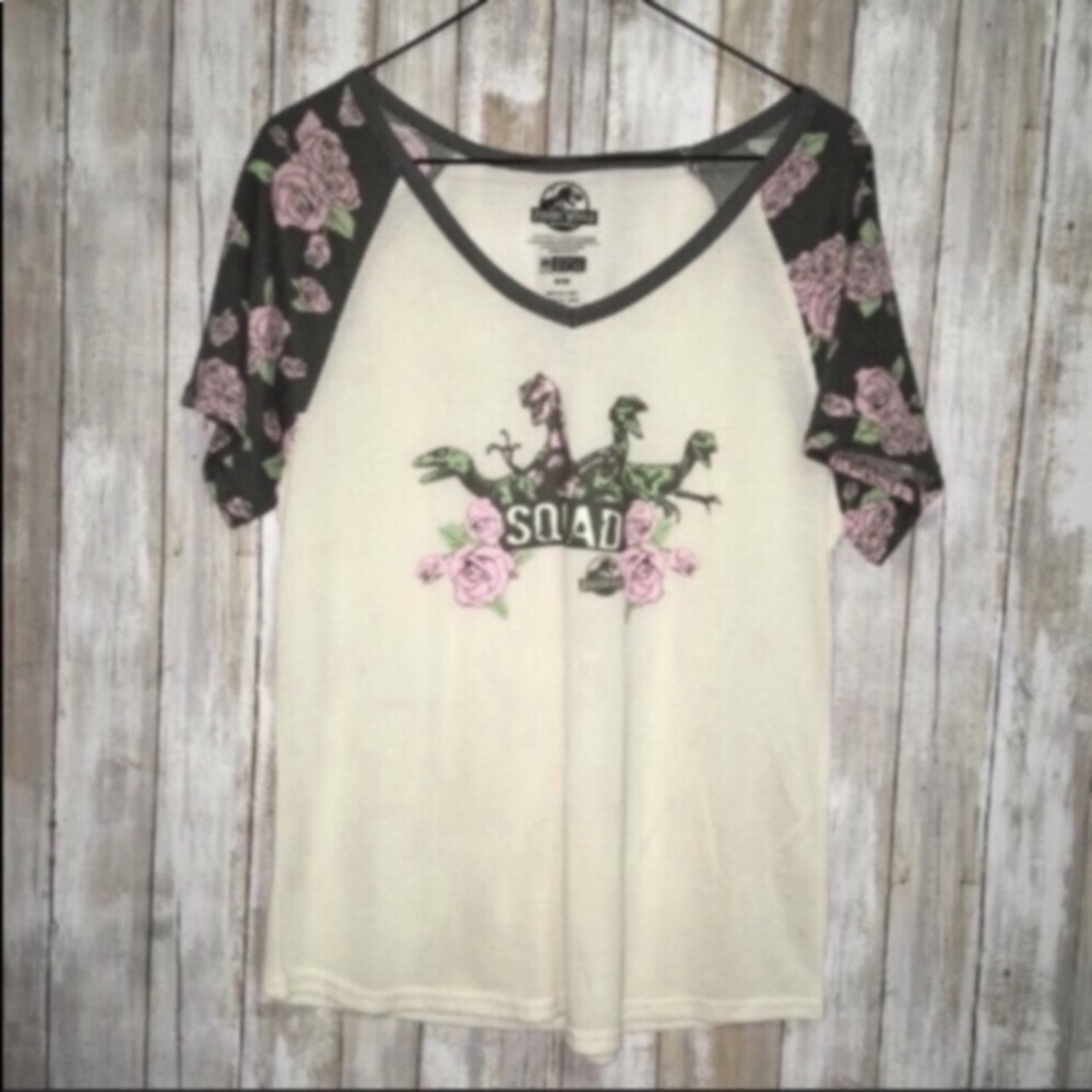 Jurassic Park Floral Squad Blouse - Picture 2 of 5